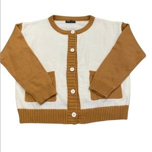 Shein Tan & White Cardigan